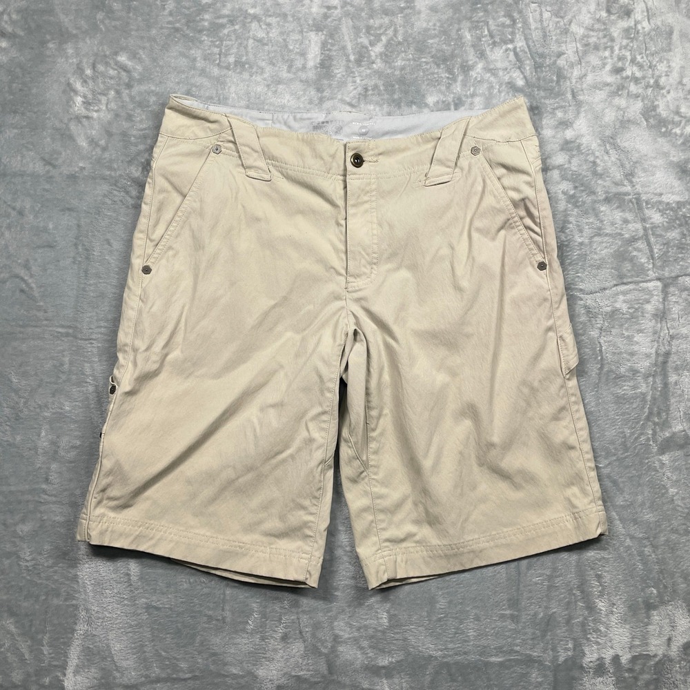 Mountain Hardwear Hiking Shorts Men Tan Nylon Stretch Cargo Utility Outdoor 32